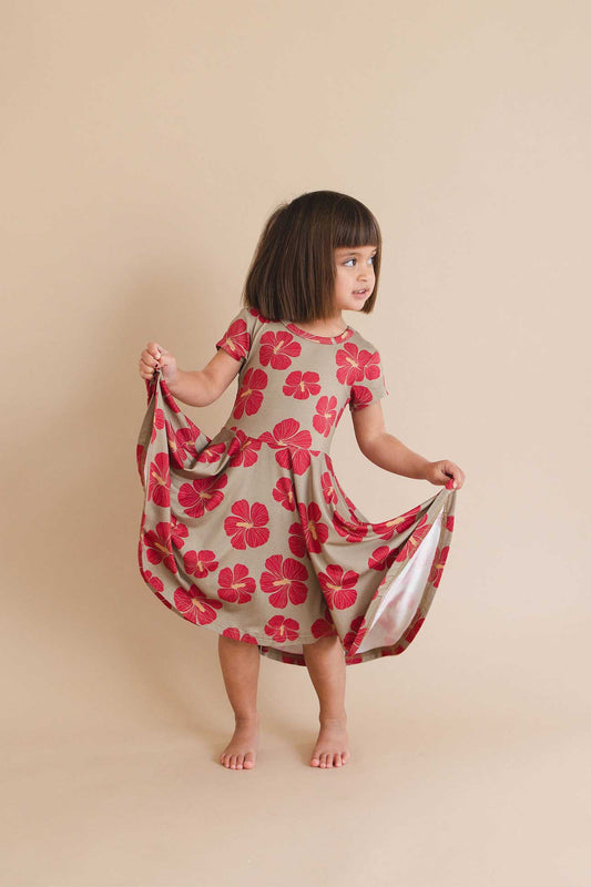 Short Sleeve Twirl Dress - Mele