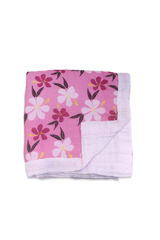 Muslin Quilt - Berry Hibiscus