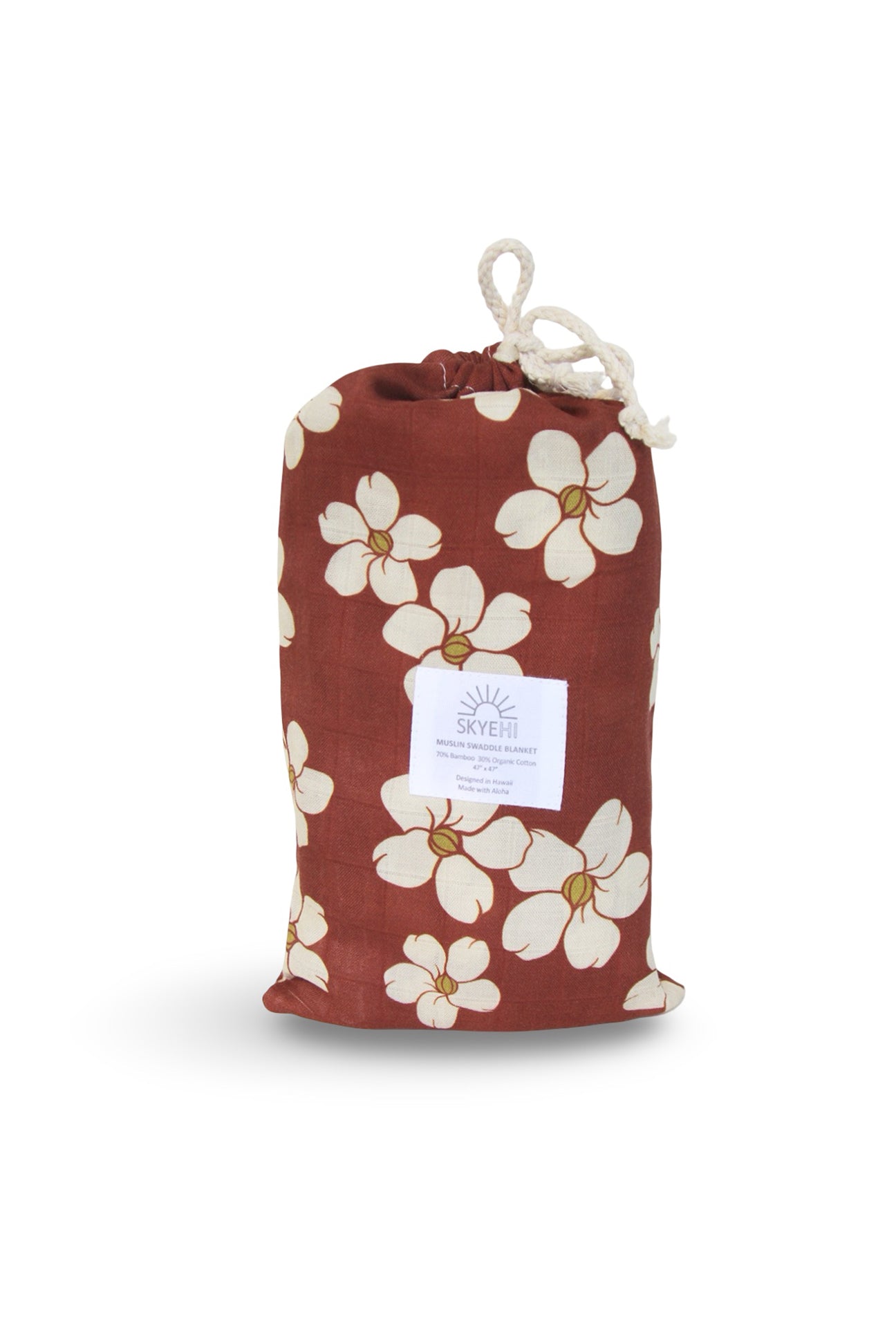 Muslin Swaddle Blanket - Rust Puakeni