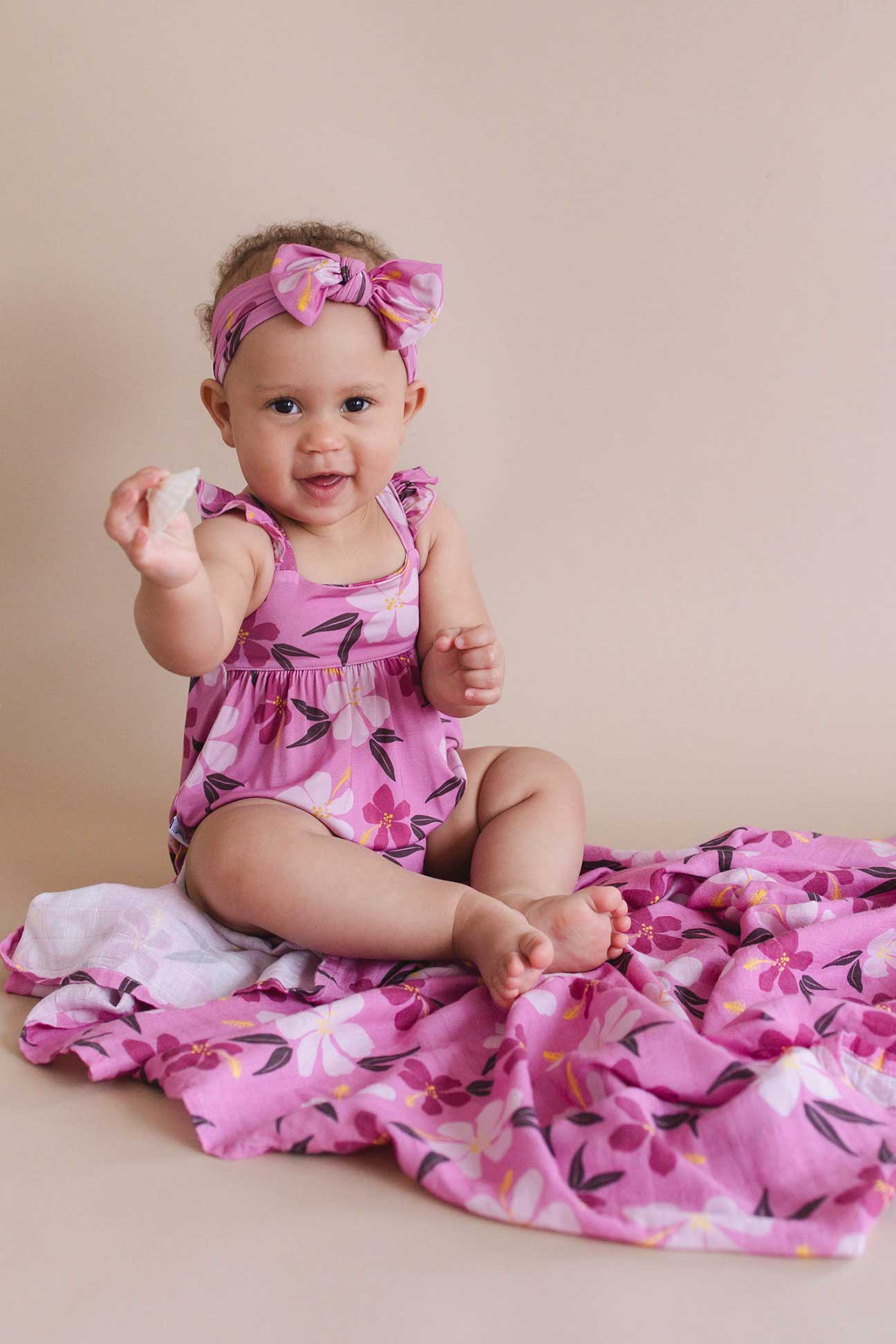 Bubble Romper - Berry Hibiscus