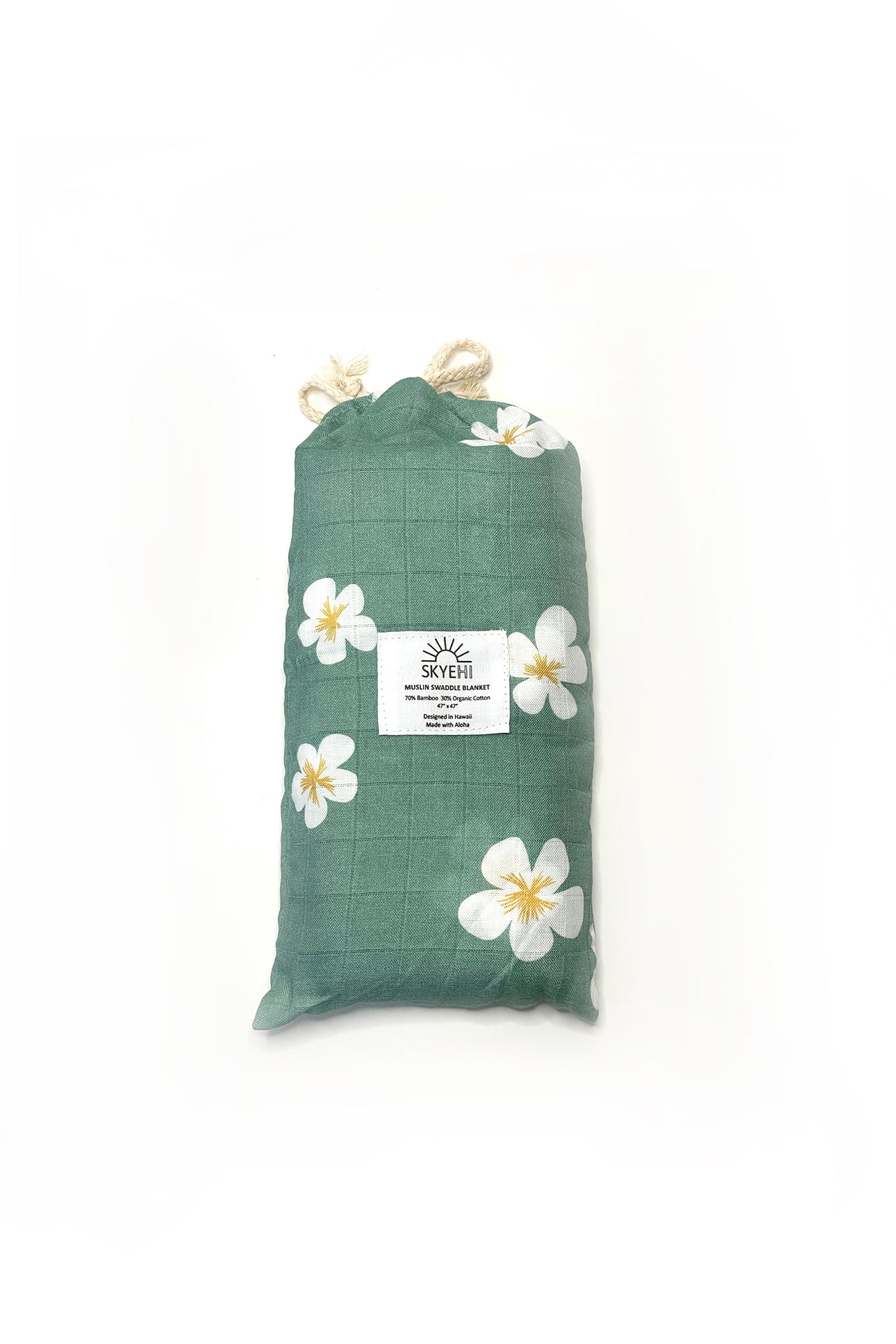 Muslin Swaddle Blanket - Emerald Pua