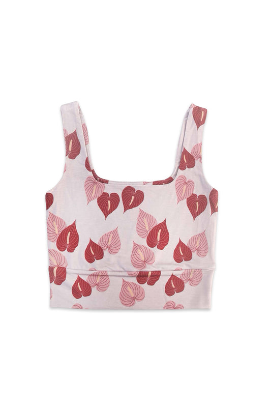 Women's Crop Tank - Anthurium
