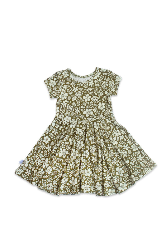 Short Sleeve Twirl Dress - Backyard