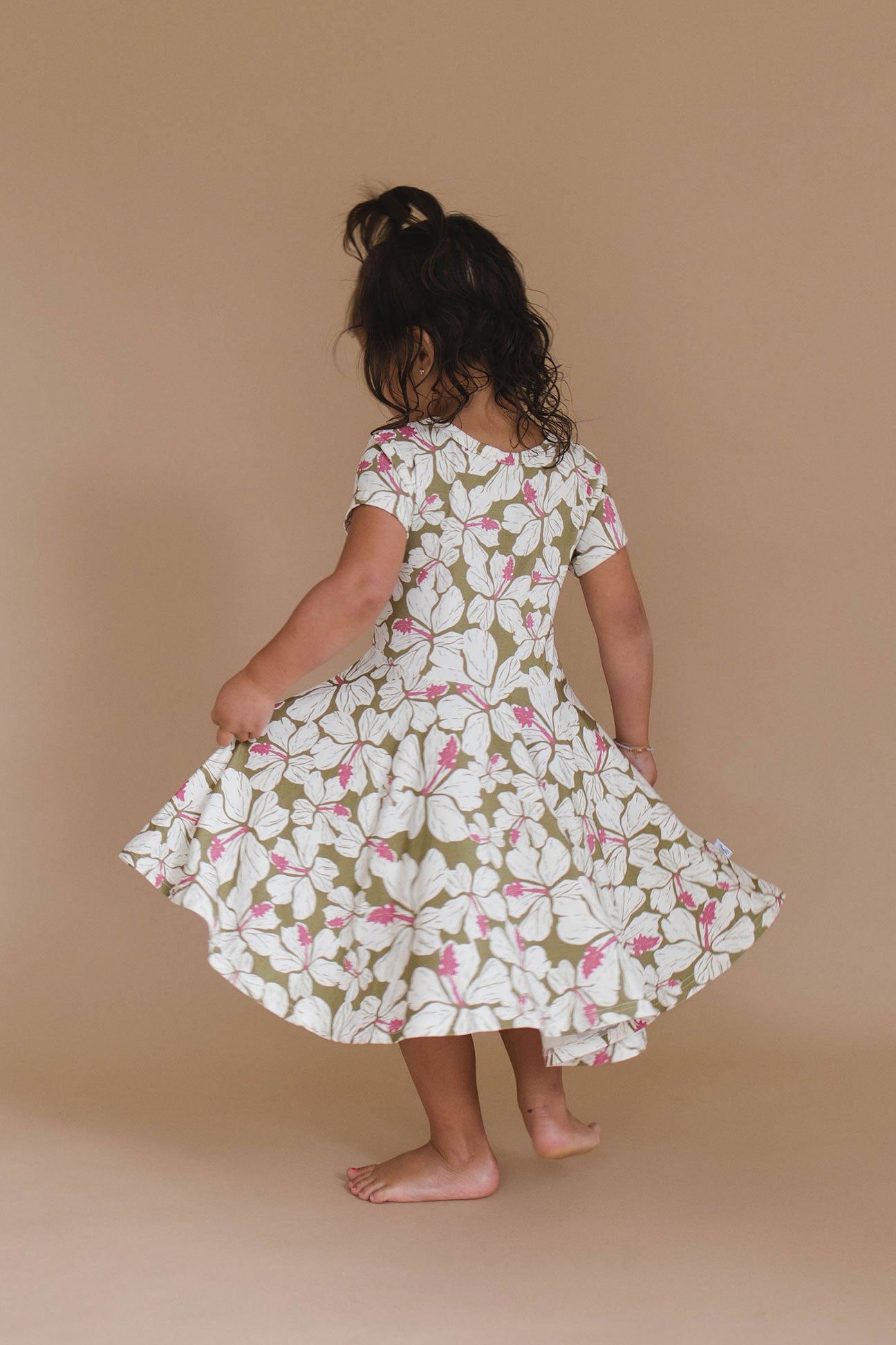 Short Sleeve Twirl Dress - Hiblisscus