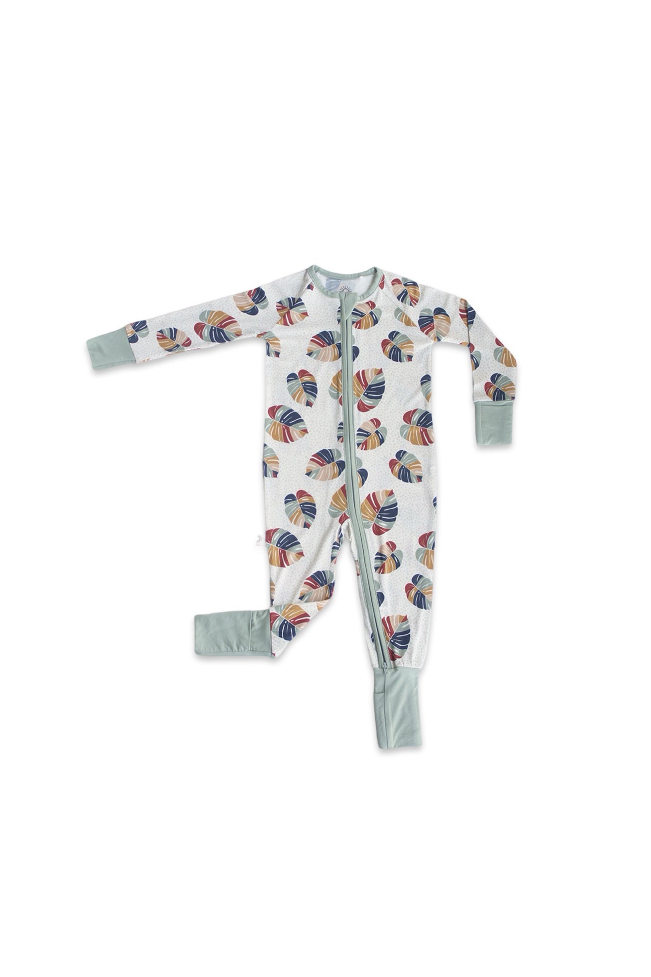 Bamboo Zip Romper - Monstera