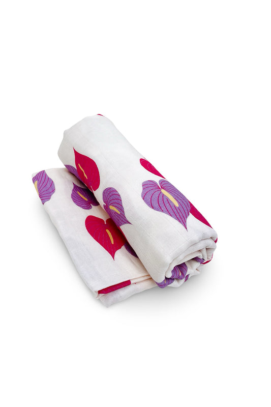 Muslin Swaddle Blanket - Anthurium