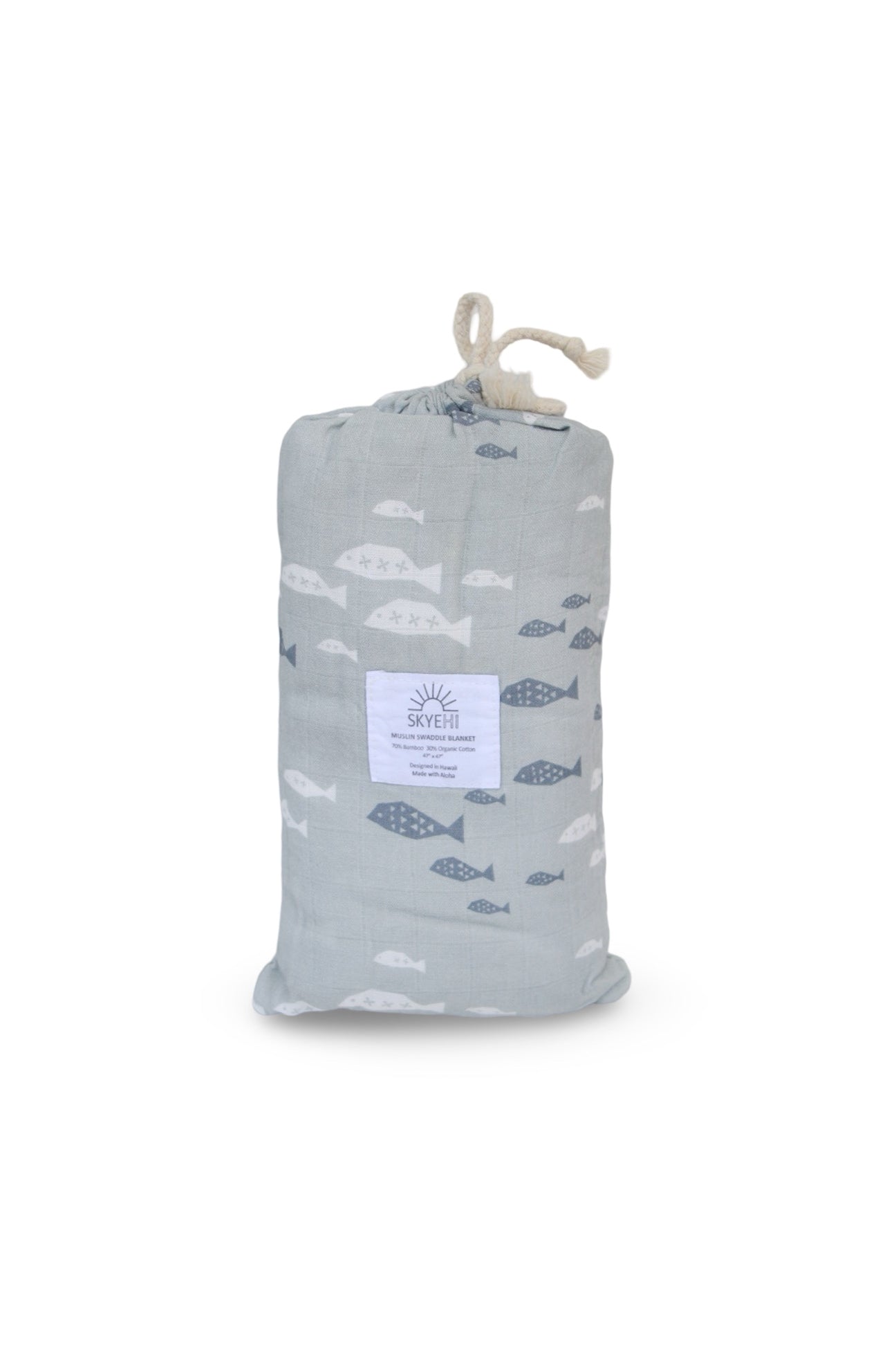 Muslin Swaddle Blanket - Fish