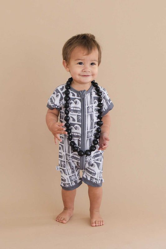 Shorty Zip Romper - Surf's Up