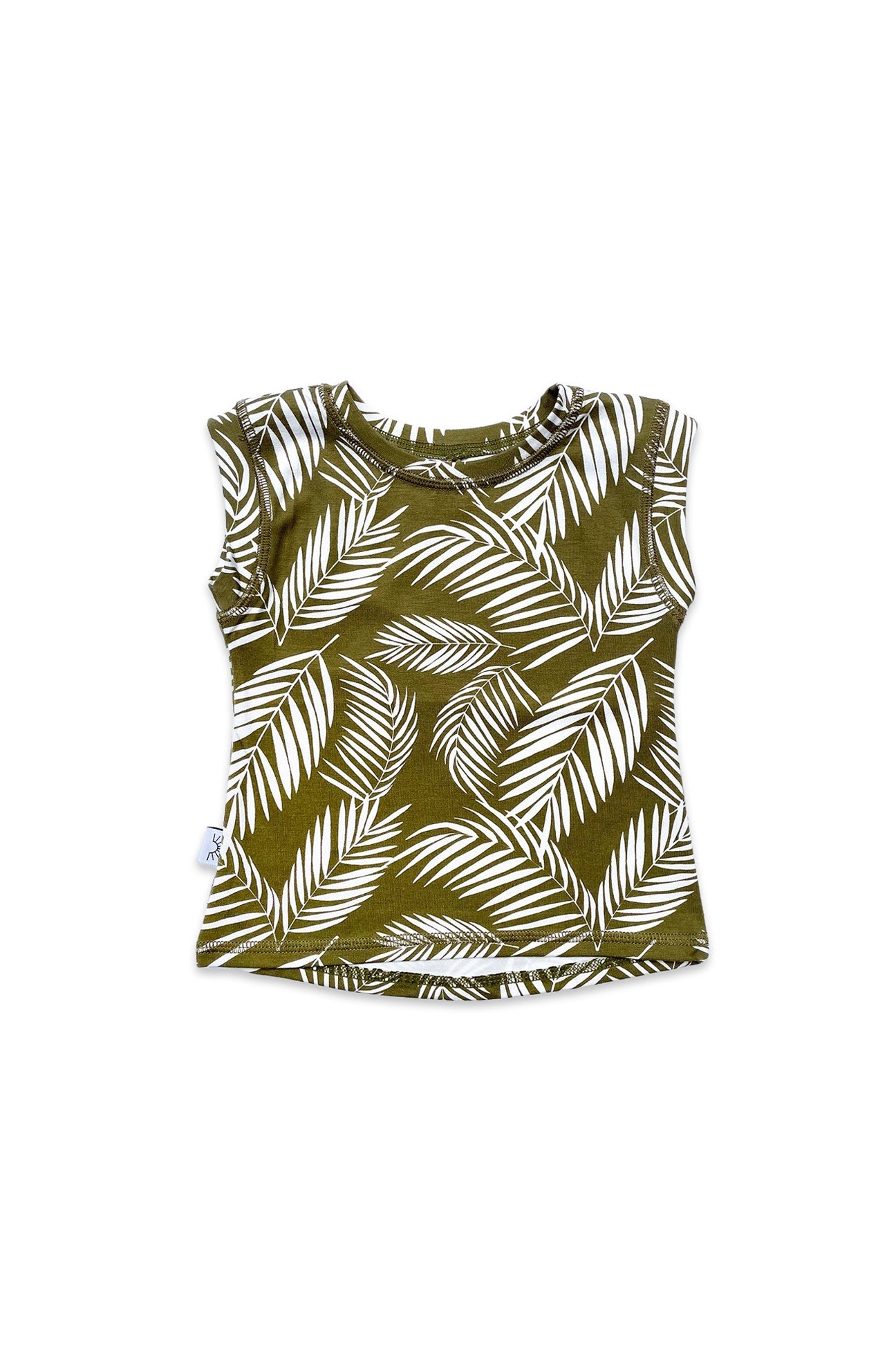 Box Tee - Olive Fronds