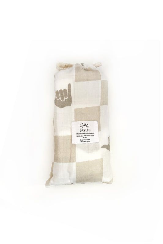 Muslin Swaddle Blanket - Shaka Check
